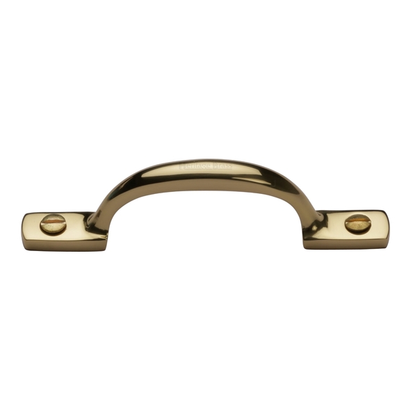 V1090 102-PB • 102 x 28mm • Polished Brass • Heritage Brass Straight Face Fixing Cabinet Handle